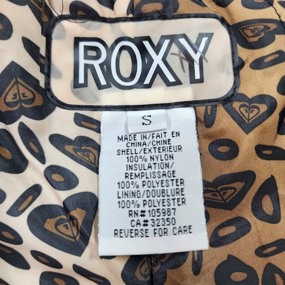 ROXY Black Animal Print & Studded Silver Logo Ski Snowboard Snow Pant Small - Picture 5 of 16